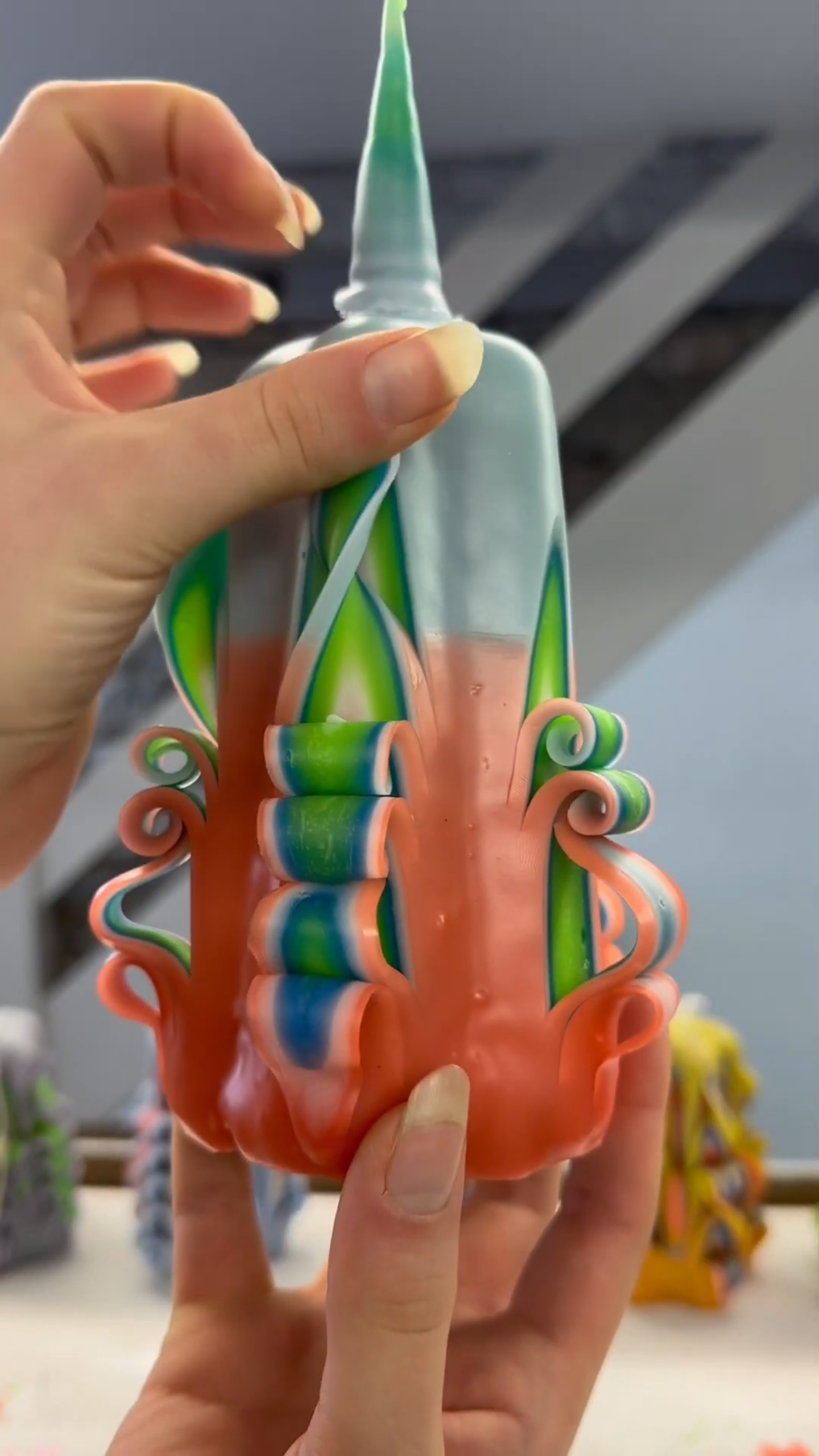 Oddly satisfying candle carving that feels hypnotic