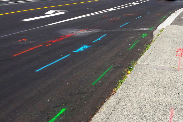If you see red paint on the ground, this is what it means