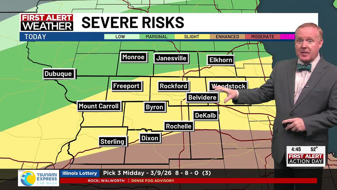 Dense fog this morning, strong/severe storms this late afternoon/evening