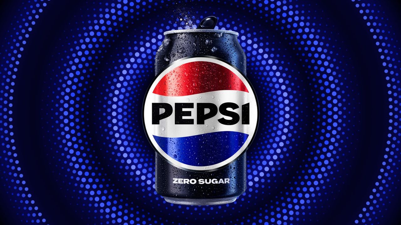 Pepsi logo on a can.