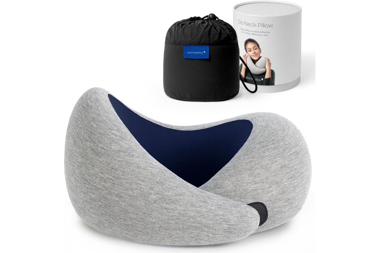 Ostrichpillow Go Neck Pillow, Travel Pillows for Airplanes, Premium Memory Foam