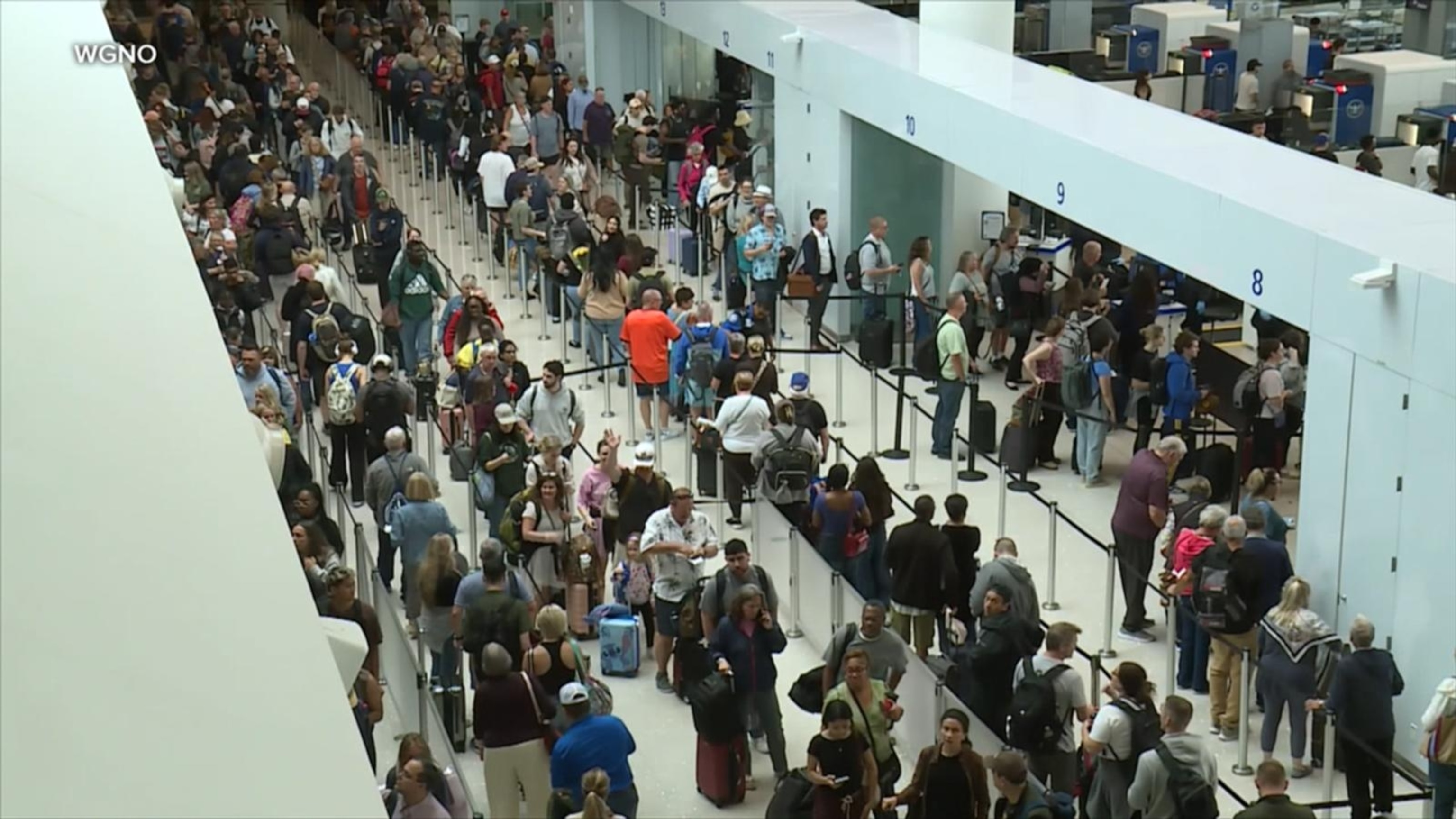 TSA security lines stretch for hours amid partial government shutdown