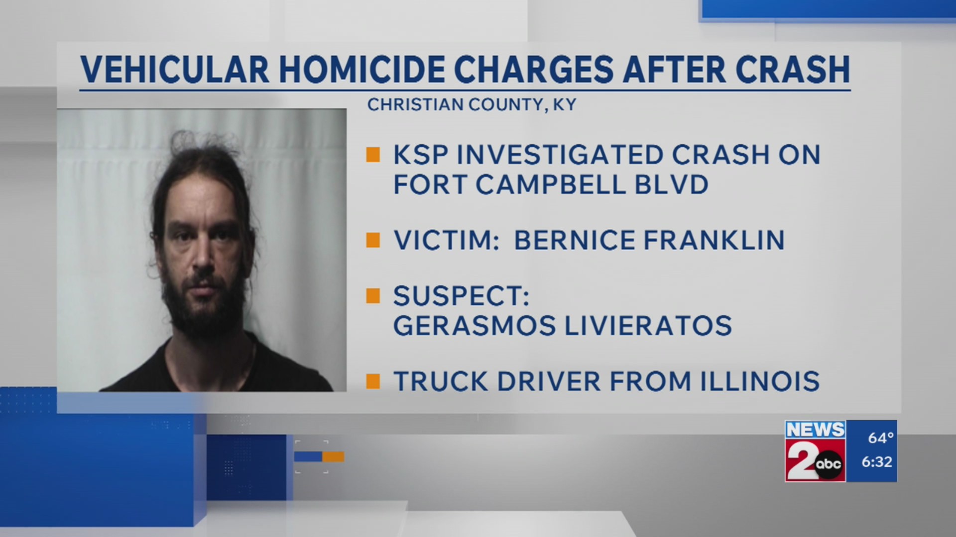 Vehicular homicide charges after crash on Fort Campbell Boulevard