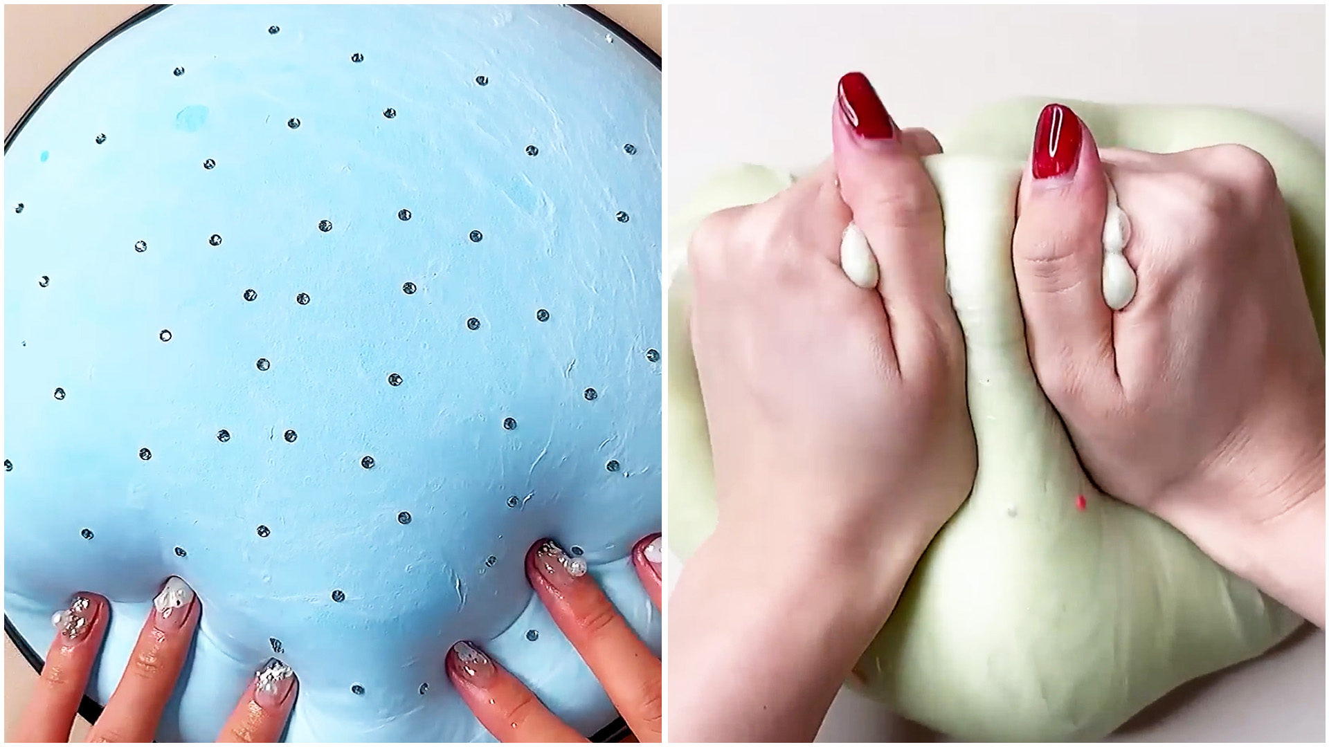 Smooth slime press and stretch texture