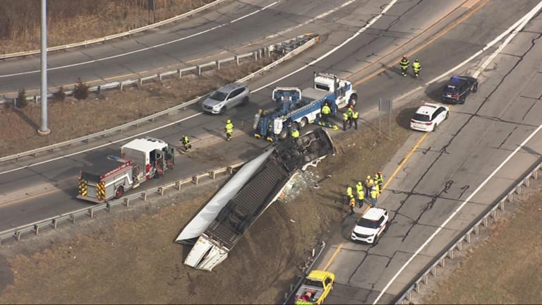 Driver flown to hospital after semi-truck rolls over on Ohio Turnpike ...