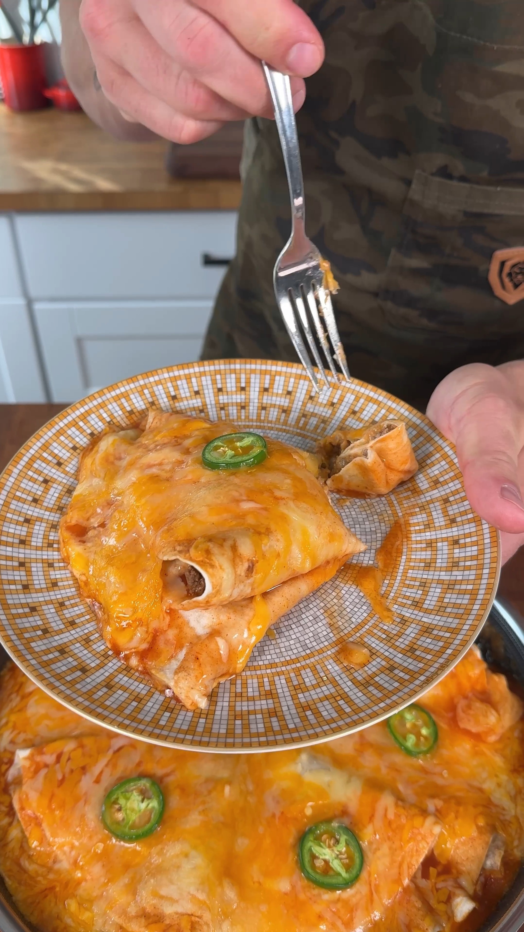 Making crunchwrap casserole