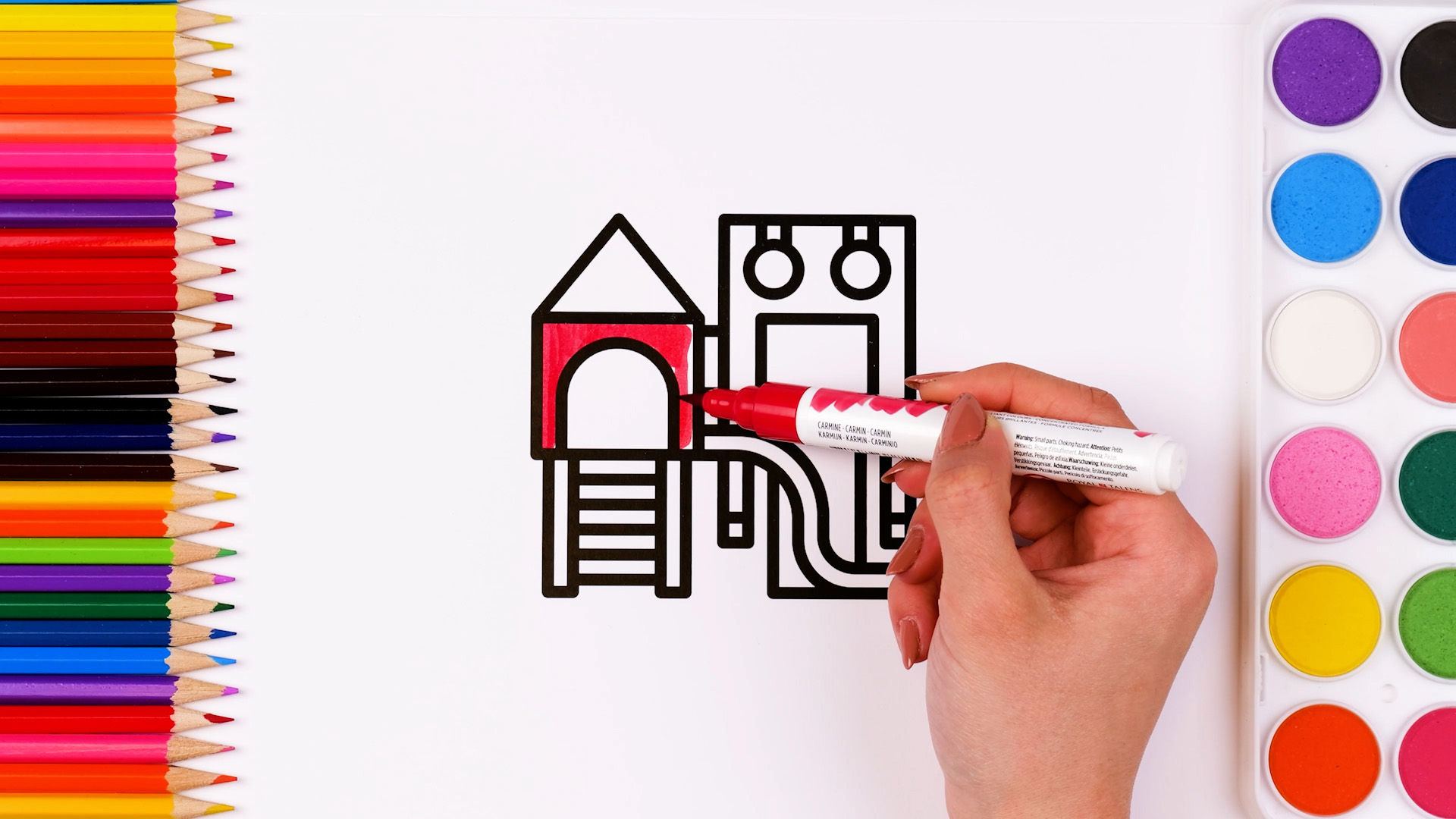 Fun drawings and coloring in for kids