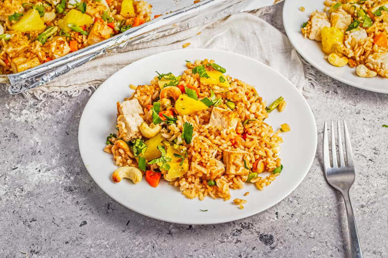 Sheet pan pineapple fried rice: Sweet, savory, and so easy