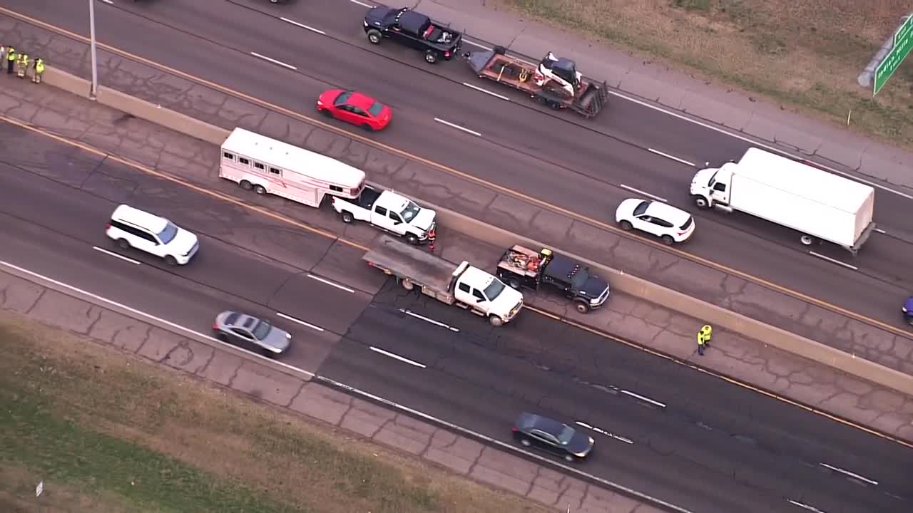 Watch: Sky 5 video shows long traffic backup on I-35 in Moore, Oklahoma