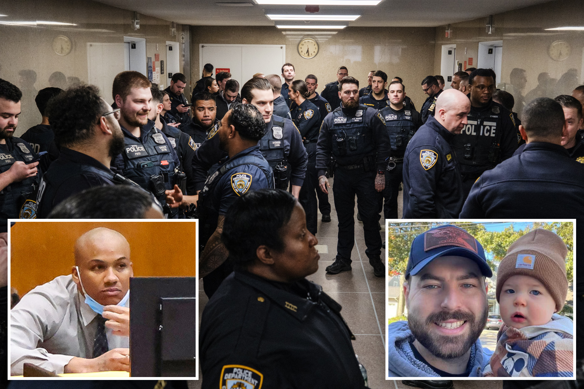 Nearly 100 cops pack court as murder trial in slaying of NYPD hero ...