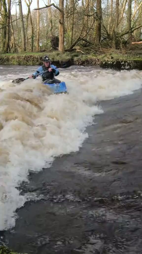 Getting thrown around on a powerful river wave