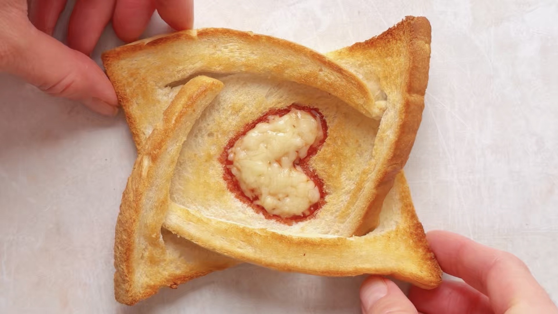 Heart-twisted toast