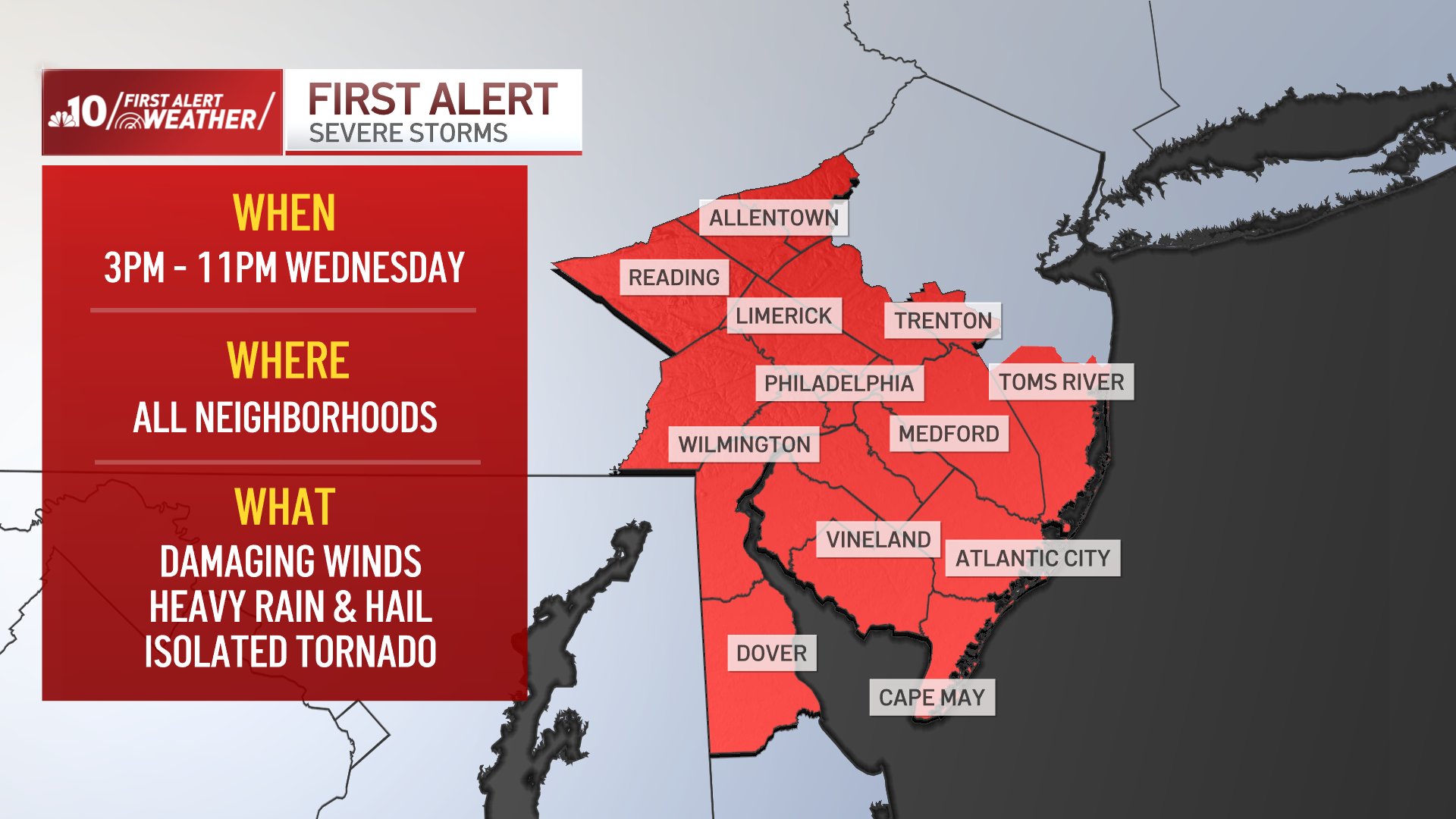 High winds, heavy rain, isolated tornado possible for Philly region ...