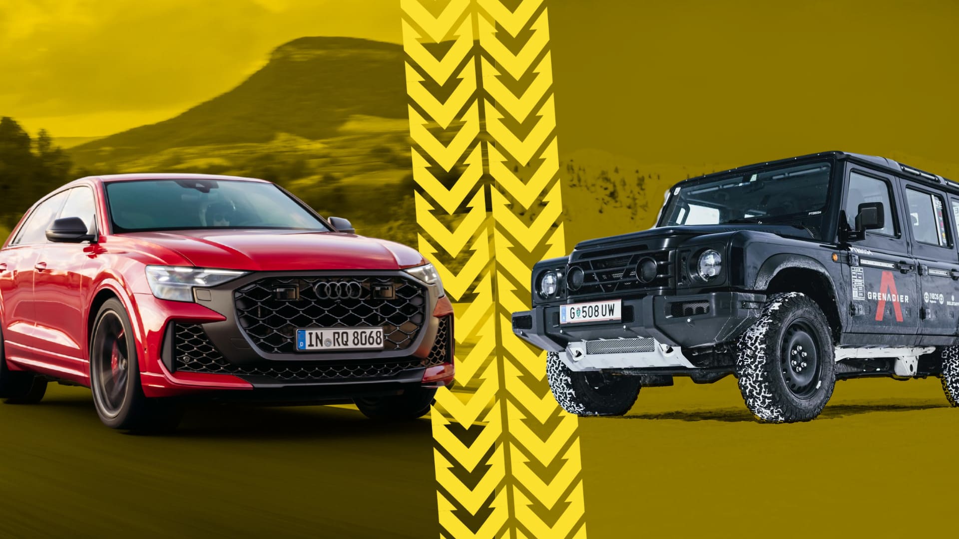 Audi RS Q8 performance vs Ineos Grenadier speed meets off road toughness