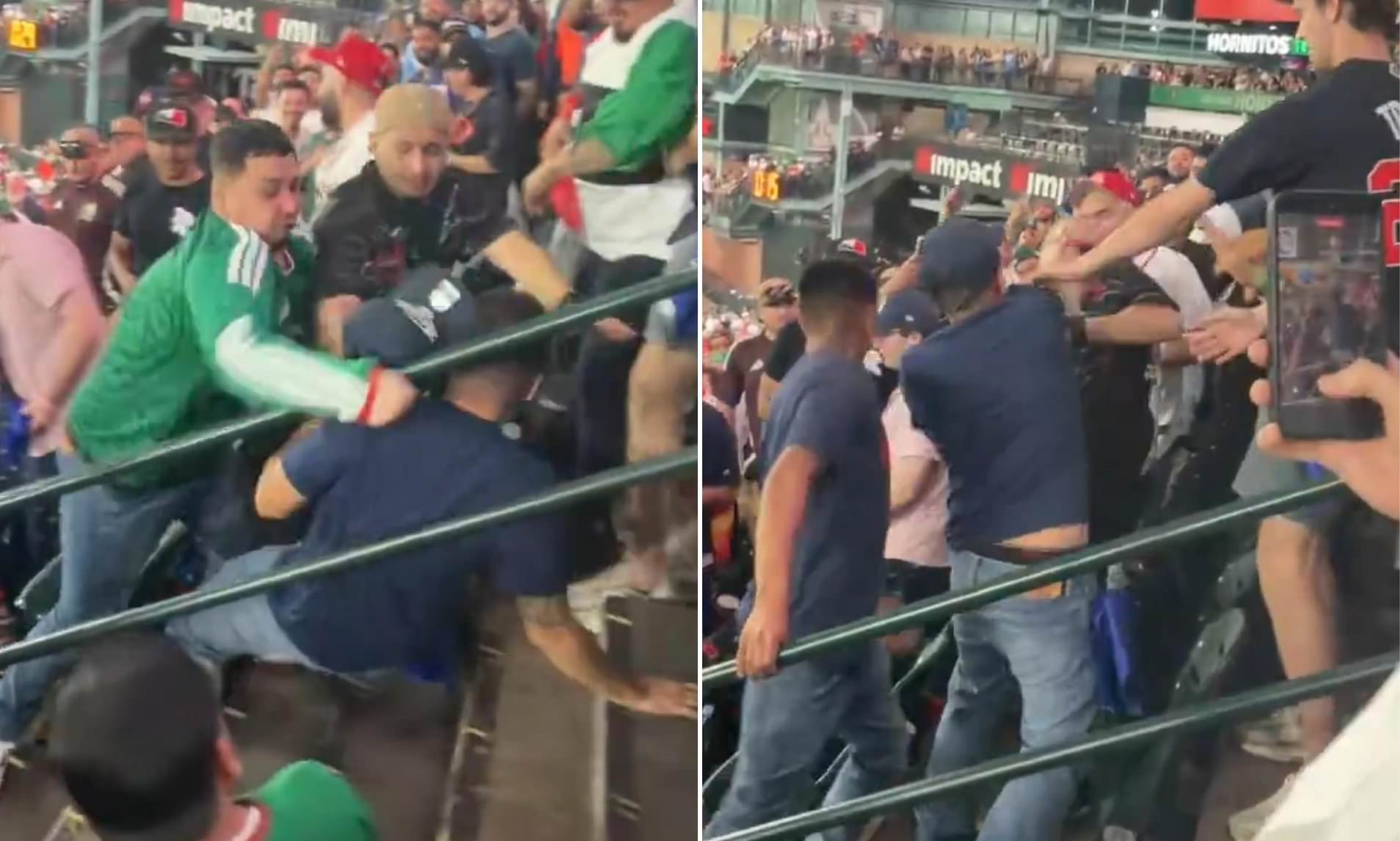 Savage brawl erupts between USA and Mexico fans at tense World Baseball ...