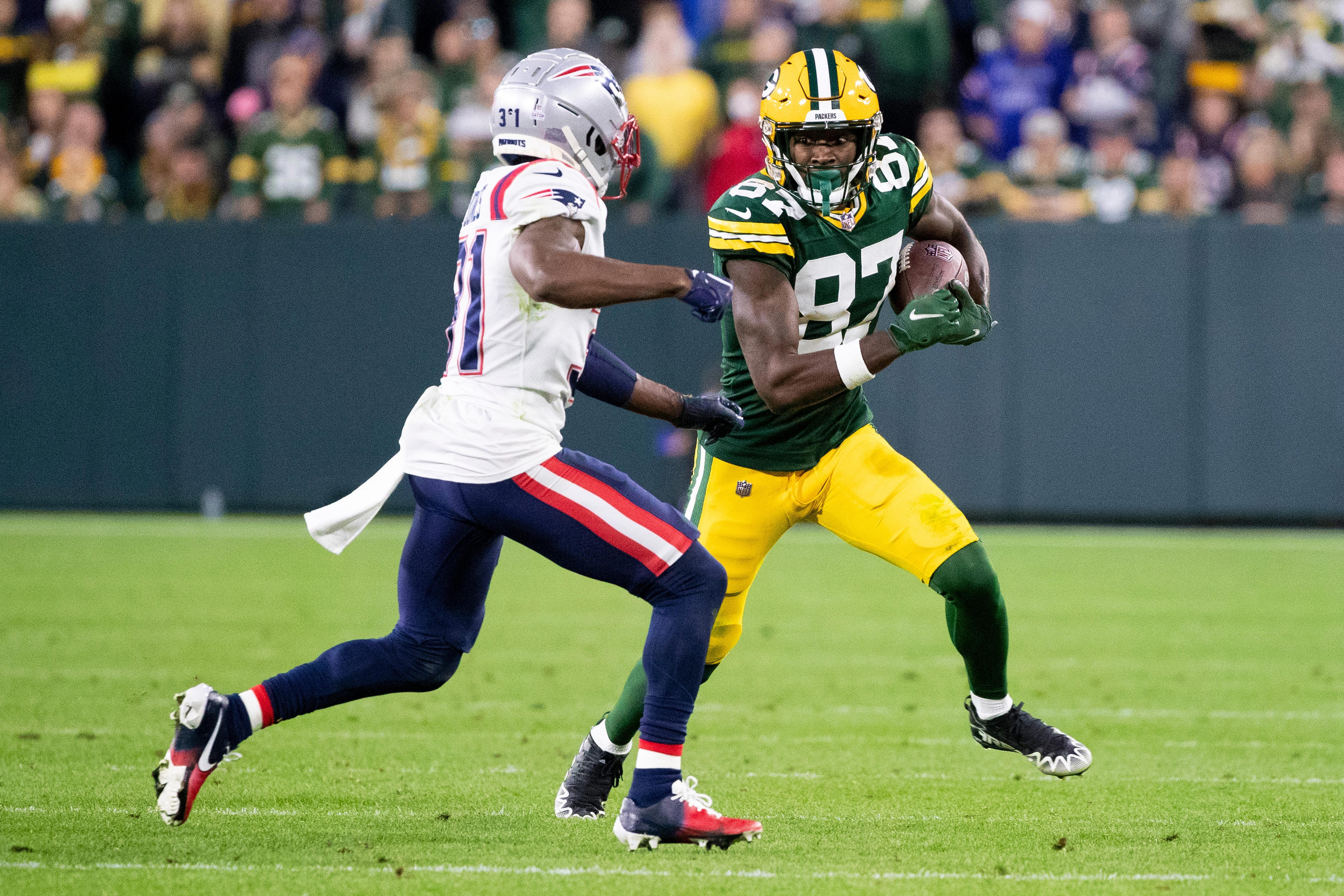 WR Romeo Doubs agrees to sign with Patriots: What it means for Packers<br>