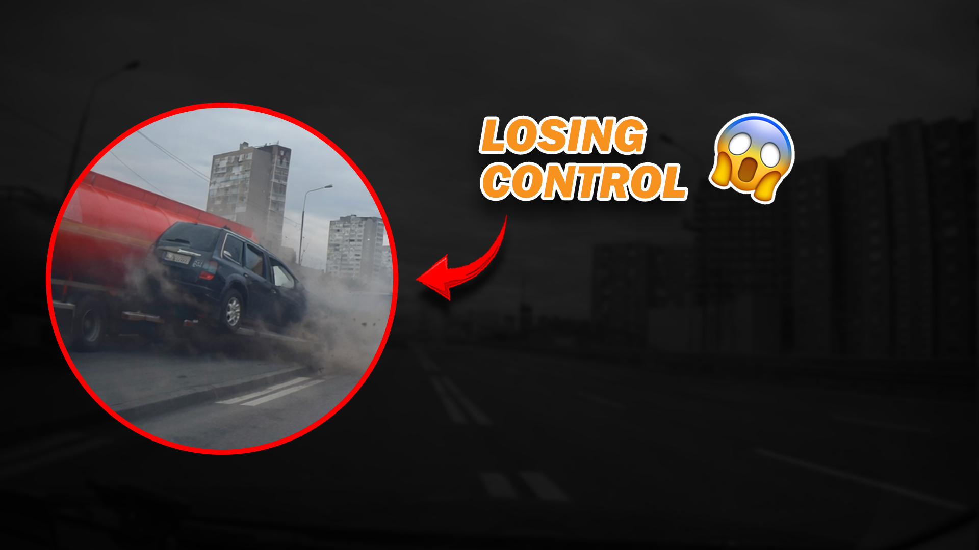 SUV loses control and crashes into truck in another lane
