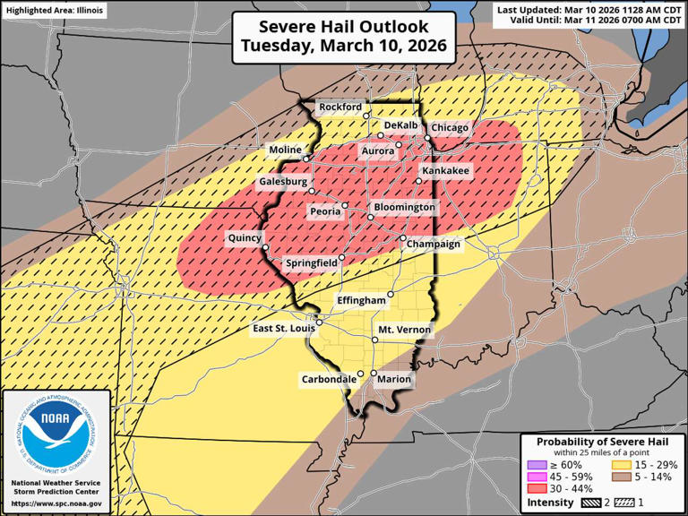 Severe storms likely across Illinois today as SPC upgrades central ...