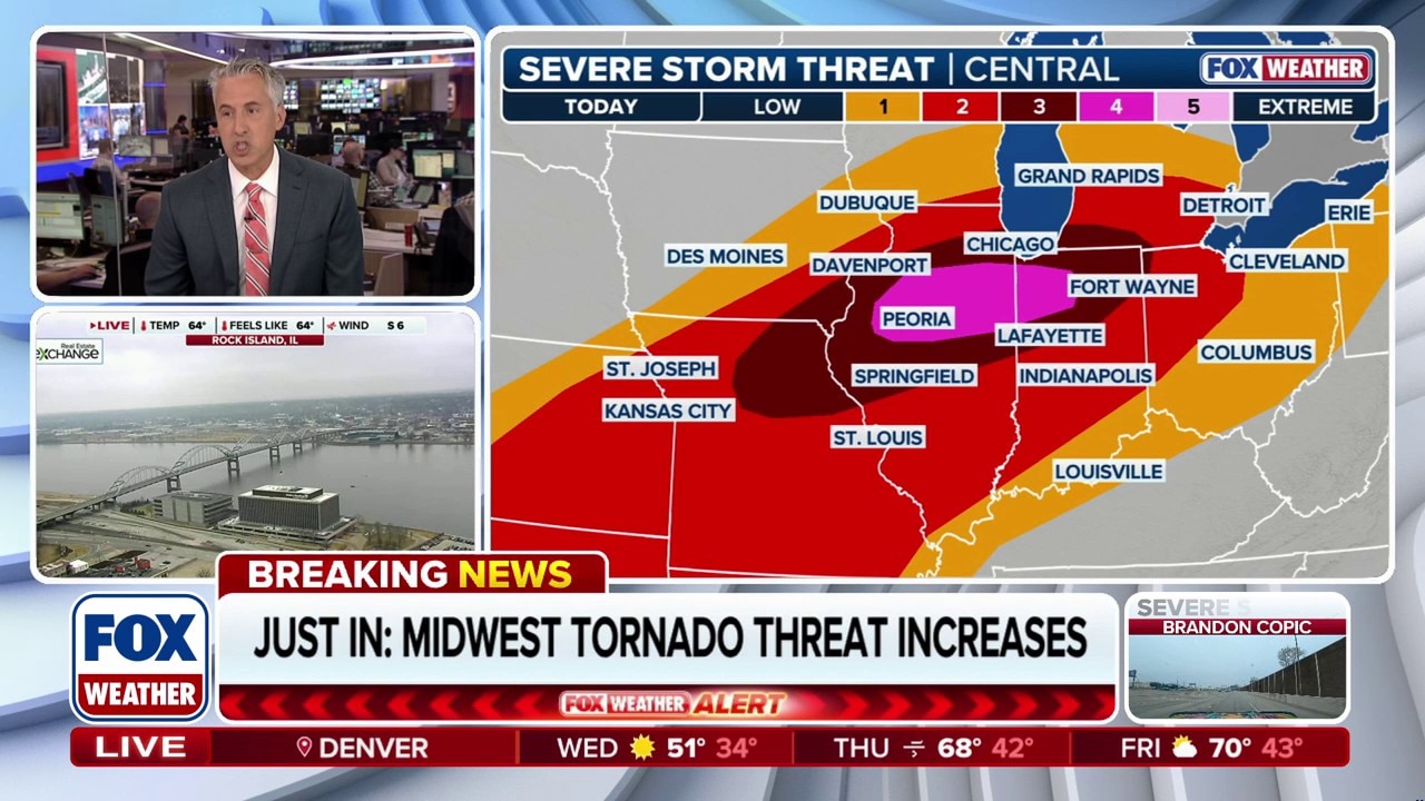Tornado threat upgraded in Illinois and Indiana as Midwest faces severe ...