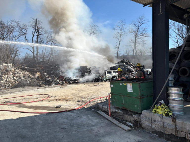 Smoke billows in Rockville after metal scrap pile catches fire