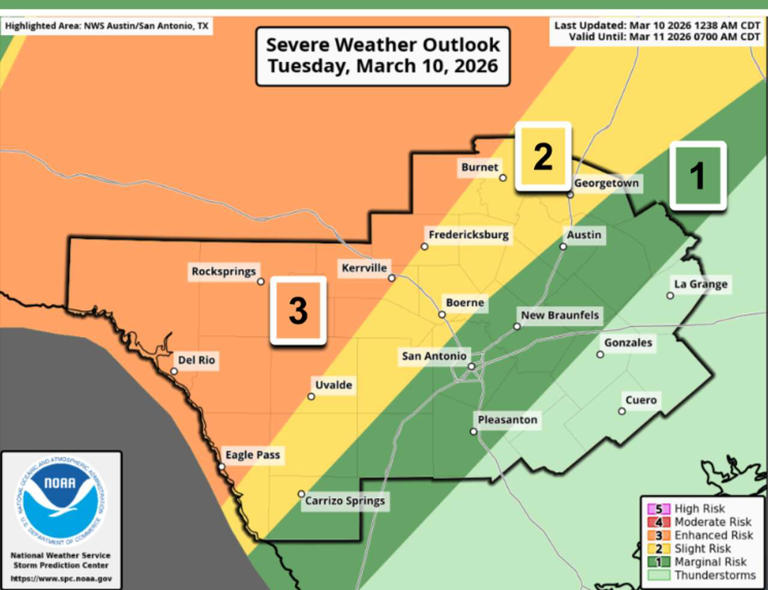 Timeline: Severe weather threat arrives in San Antonio within hours
