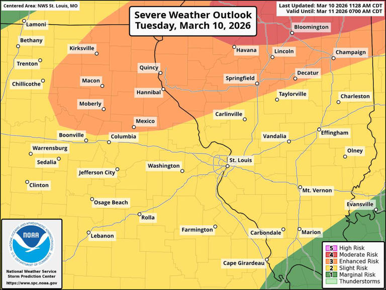 Severe storms likely across Illinois today as SPC upgrades central ...