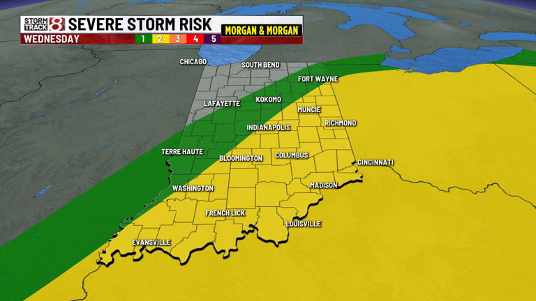 Severe storm risk through early Wednesday morning