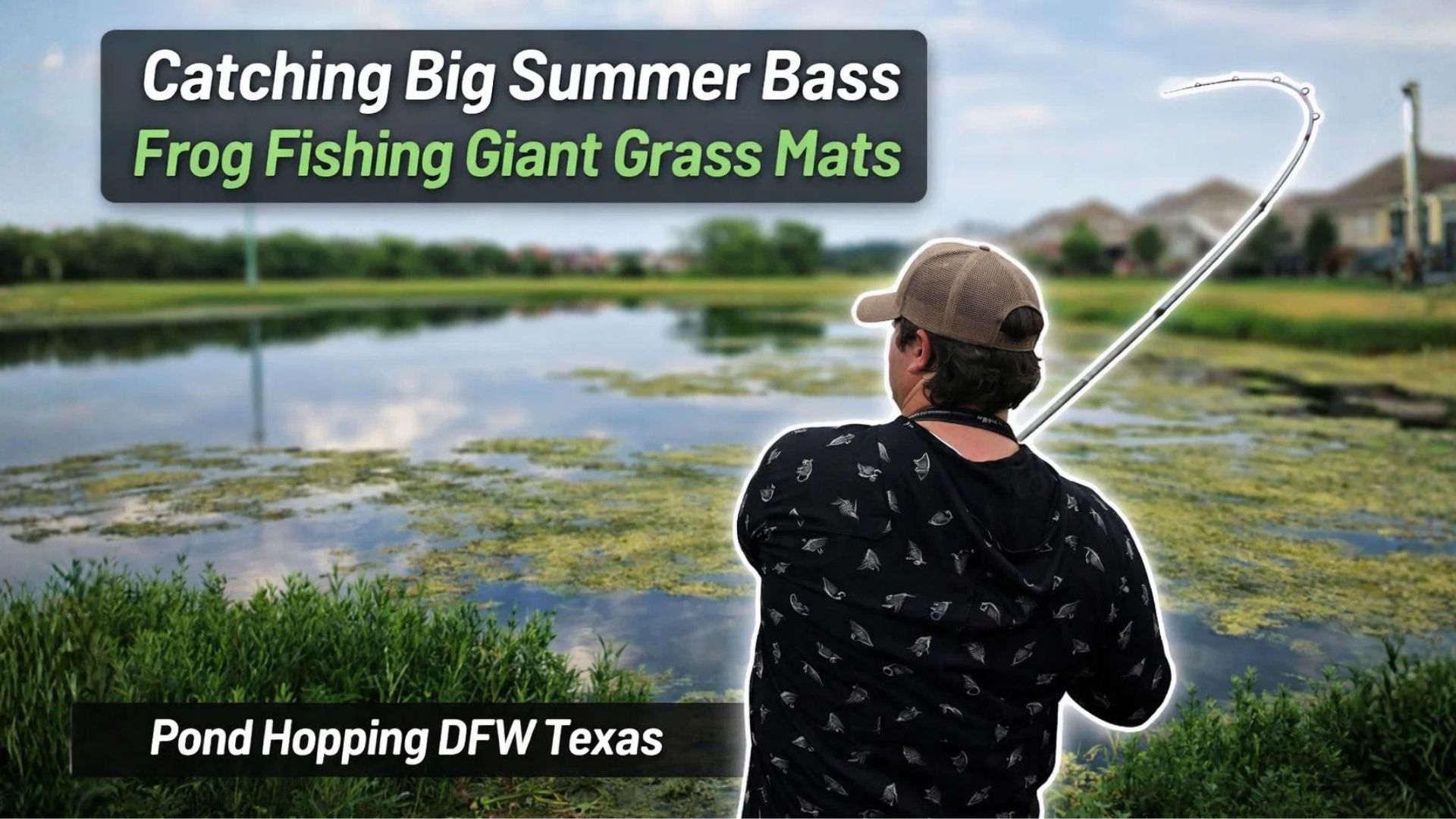 Catching big summer bass frog fishing giant grass mats | Pond hopping ...