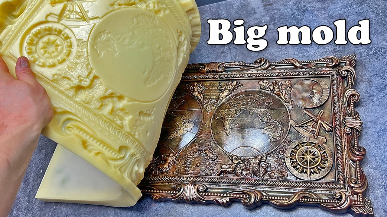 Large silicone mold plaster casting and painting process