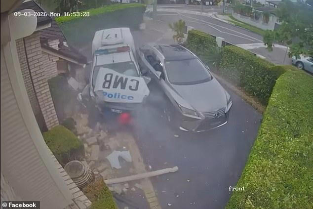 Police car crashes into Sydney home - and it's not the first time