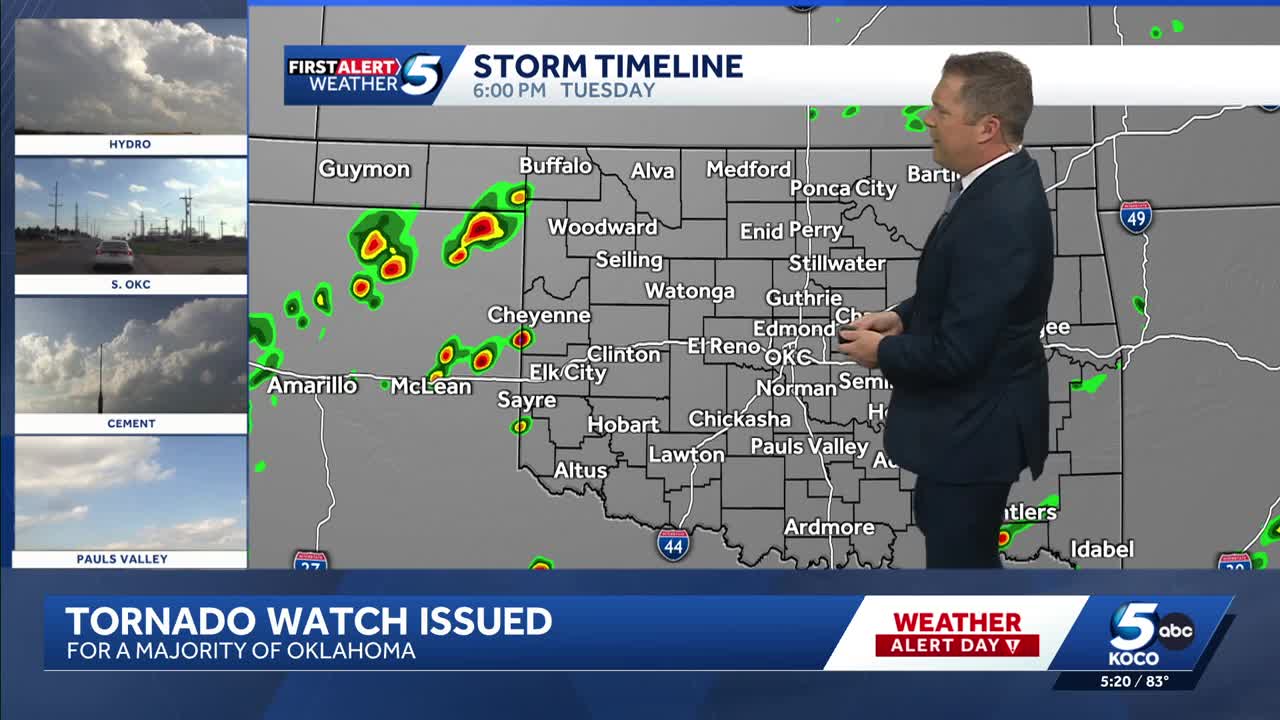 Tornado watch for much of Oklahoma on Tuesday (5:20 p.m. March 10, 2026)