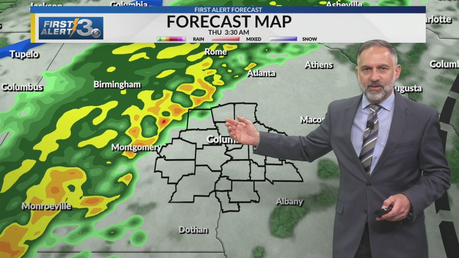 Warm Wednesday before strong cold front brings storm risk early Thursday