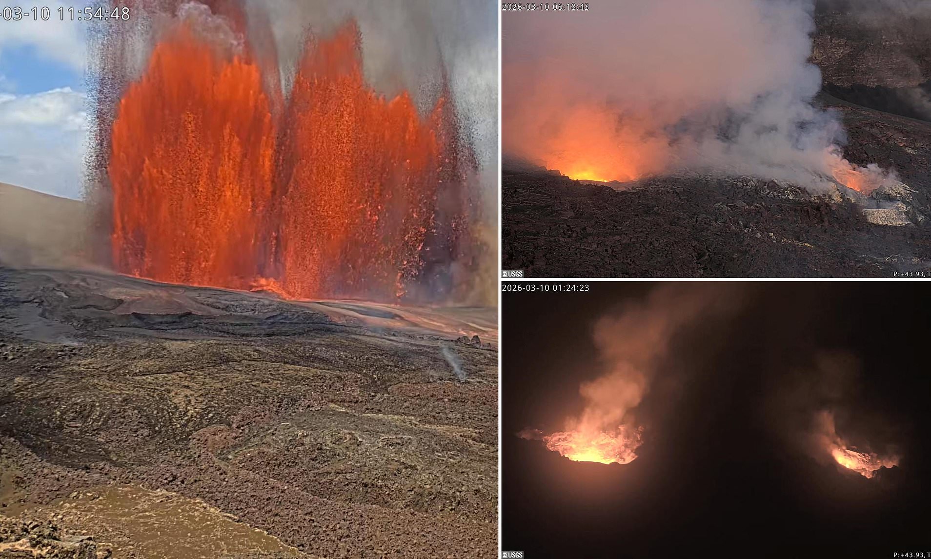 Hawaii's mountain of fire roars to life, blasting giant rocks into the sky