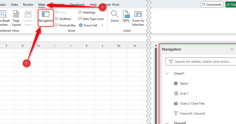 Microsoft Excel's navigation pane is more useful than you think