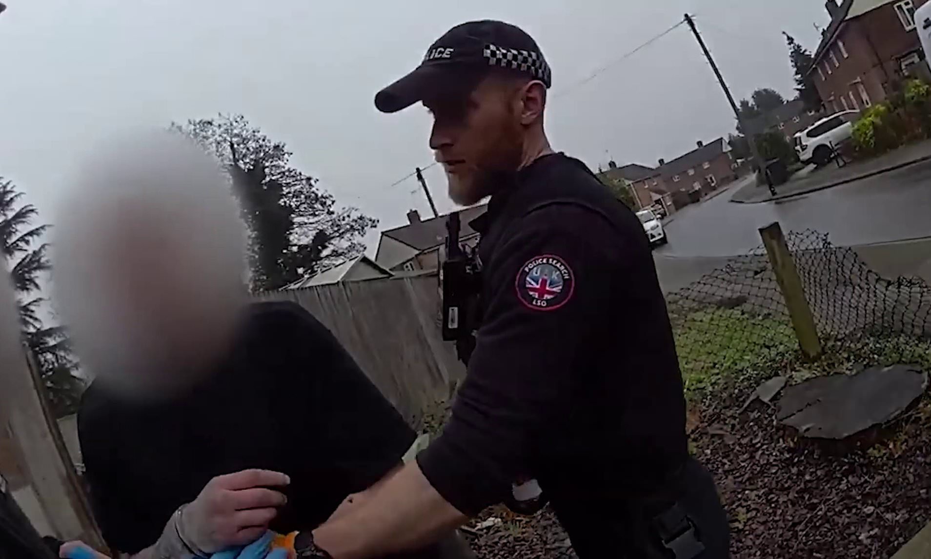 Moment thief who jumped out of window to escape cops is caught after ...