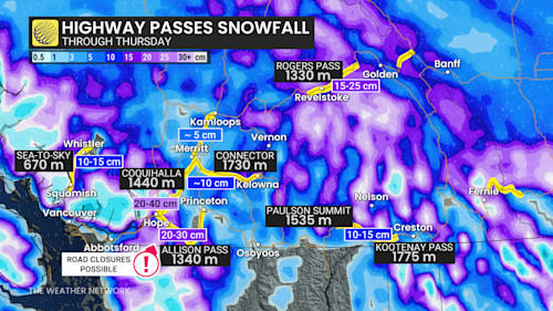 Strong winds, heavy snow brings high-elevation travel danger to B.C.