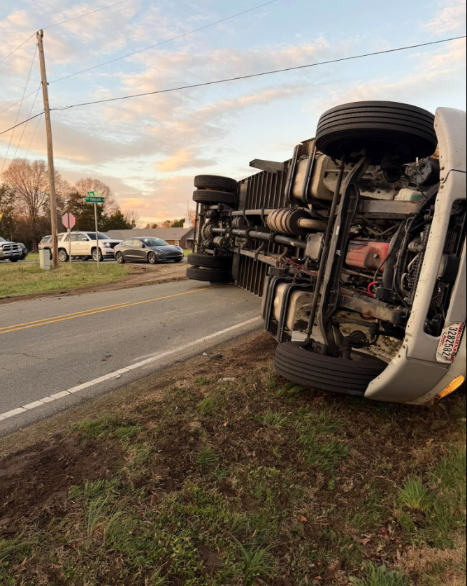 EM Holt fire crews: Overturned box truck causes road closure on ...