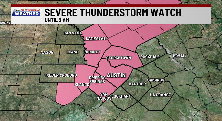 Live updates: Severe weather threat in Central Texas Tuesday evening