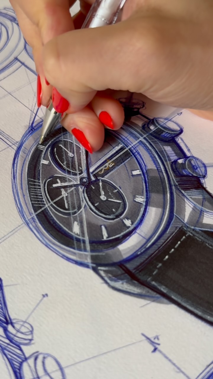 Watch lovers will love this hand drawn watch design