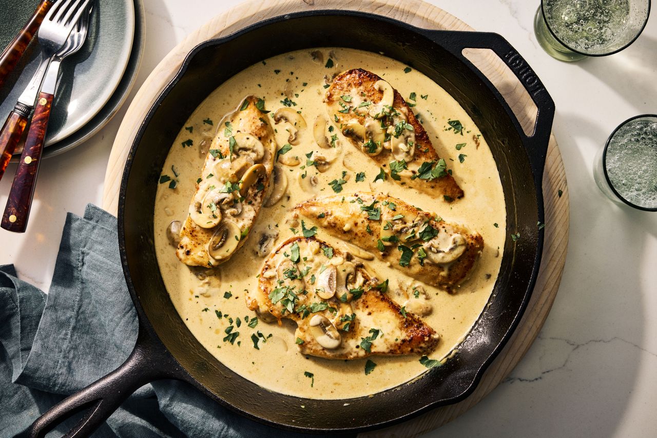 Southern Living Company Chicken in the skillet ready to serve