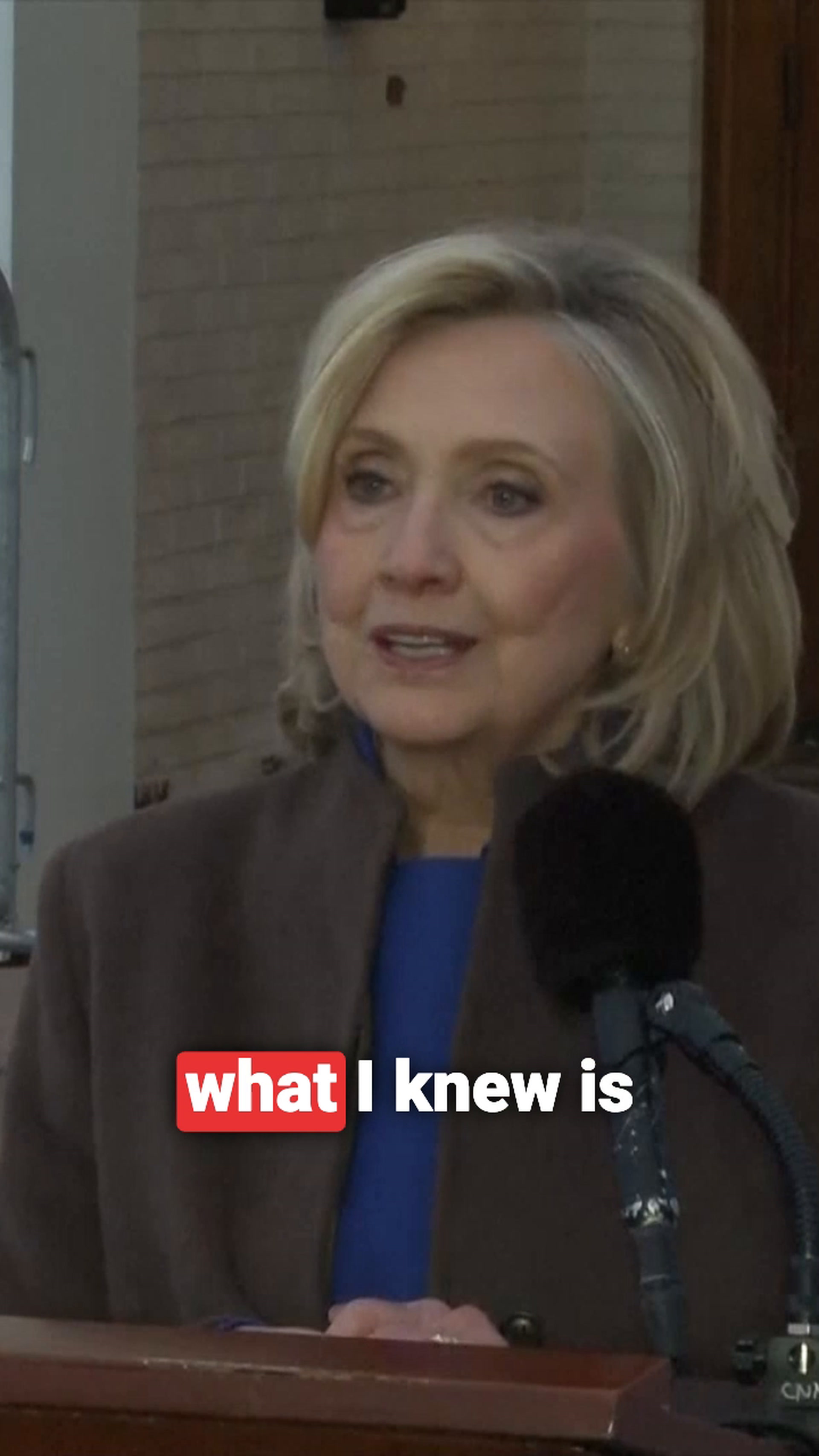 Hillary Clinton speaks after testifying in the Epstein probe