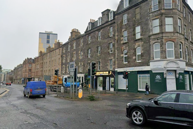 Edinburgh police hunt runaway driver after two-car crash on busy road