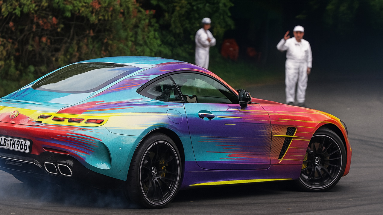 Mercedes-AMG GT in striking color wrap