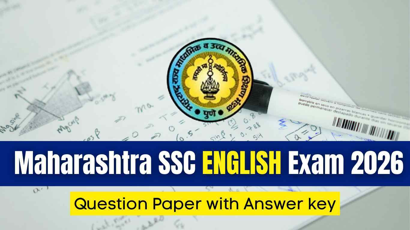 Maharashtra Board SSC English question paper with answer key 2026 ...
