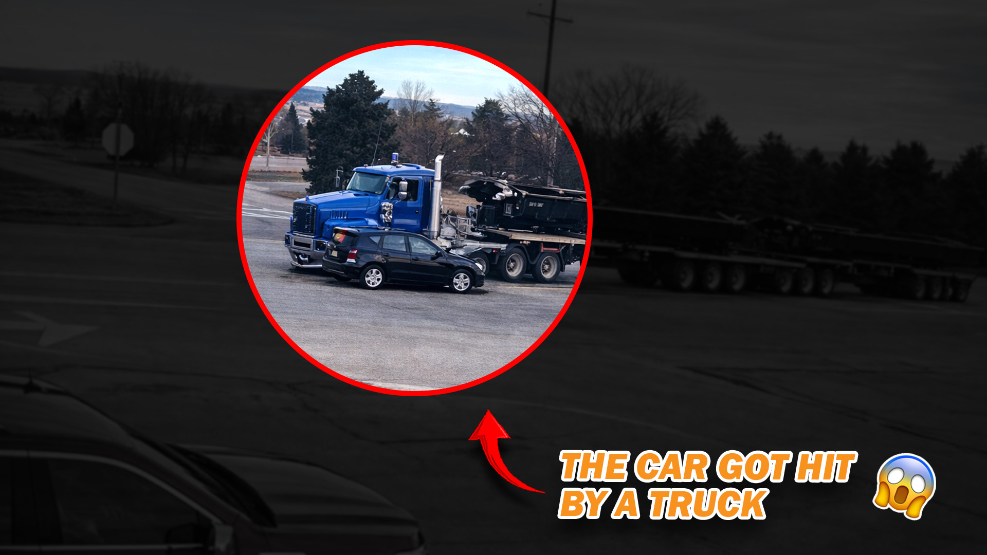 T-bone collision with a large truck caught on camera