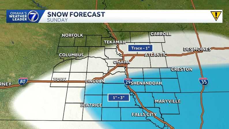 Snow chances Sunday for Omaha area