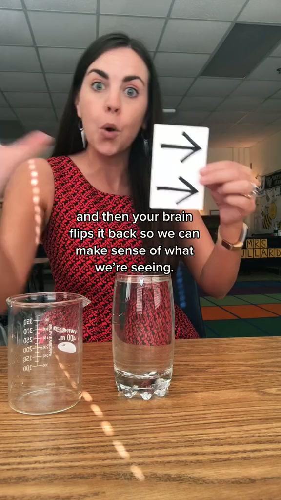 Watch these arrows flip direction through a glass of water