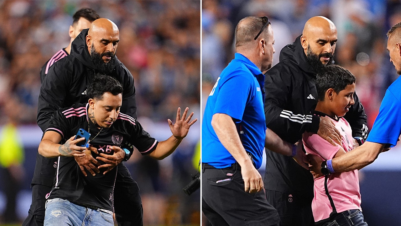 Lionel Messi's bodyguard took down overzealous fans. Getty Images