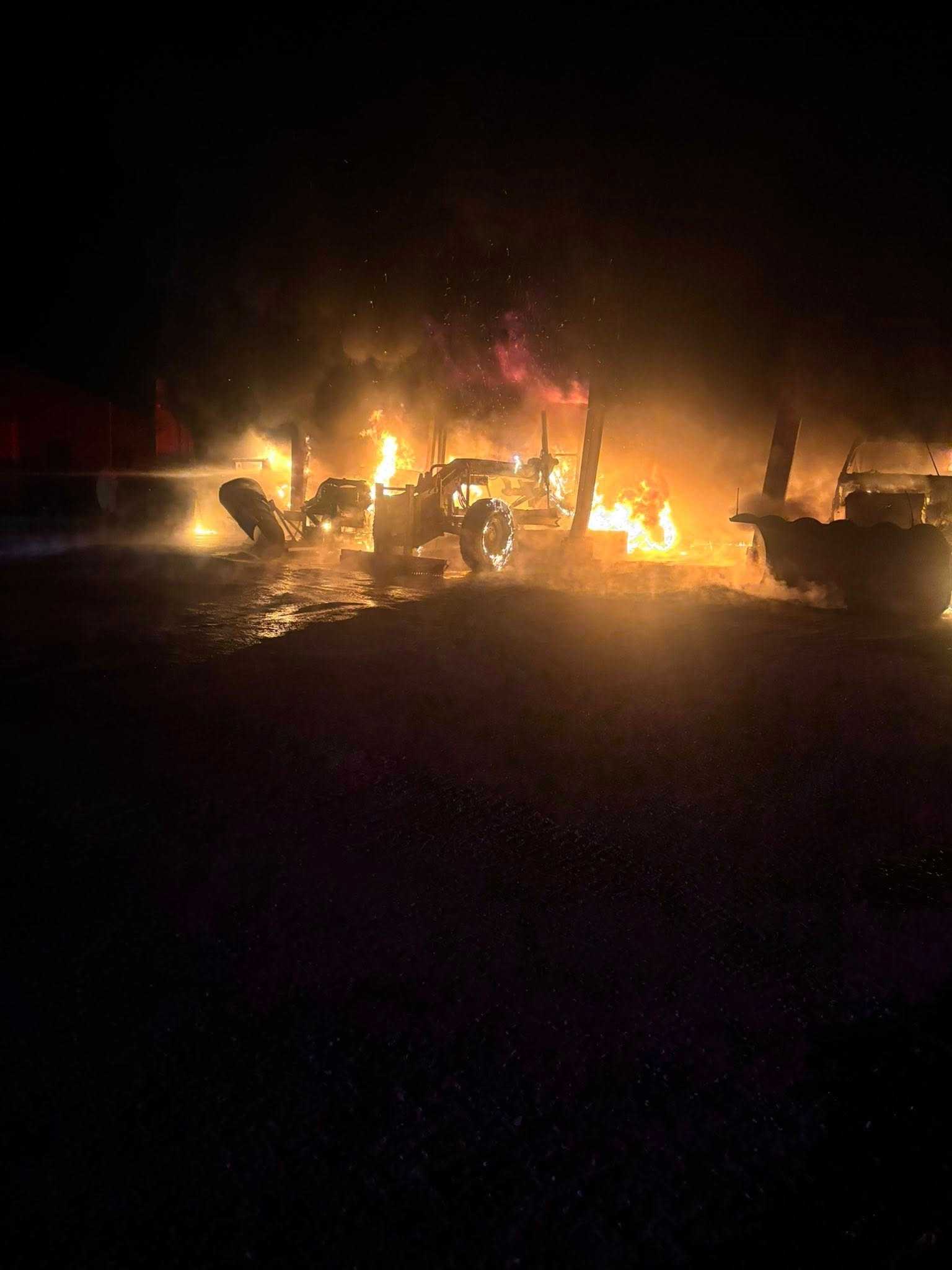 Public works vehicles destroyed in Decatur County fire