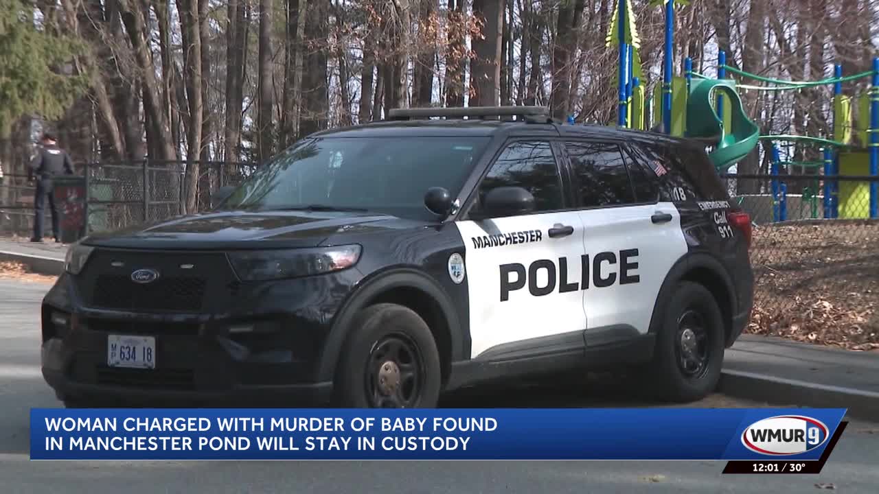 Woman charged in death of baby found in pond will remain in jail